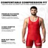 Exxact Sports Plain Men's Wrestling Singlet, High Performance Powerlifting Singlet Wrestling Singlets for Men - (Red, AXL) view 2