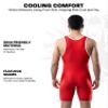 Exxact Sports Plain Men's Wrestling Singlet, High Performance Powerlifting Singlet Wrestling Singlets for Men - (Red, AXL) view 3