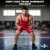 Exxact Sports Plain Men's Wrestling Singlet, High Performance Powerlifting Singlet Wrestling Singlets for Men - (Red, AXL) view 4