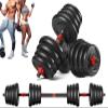 2021 High Performance Parts Adjustable Weight Dumbbell Barbell Kit with Ab Roller 88LB / 110LB Home Workout Equipment (88) black view 1
