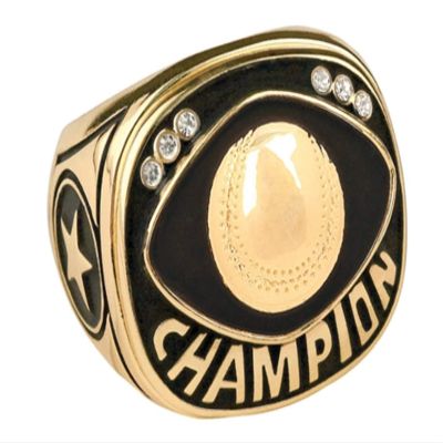 Express Medals Champion Baseball Trophy Ring in Sizes 6 to 15 with Award Display Stand Case and Neck Display Ball Style Chain 15