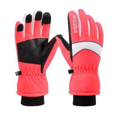 FUFU Gloves Winter Gloves Warm Gloves Thick Lining Gloves Non-Slip Touch Screen Gloves Outdoor Cycling Running (Color : Pink, Size : M)
