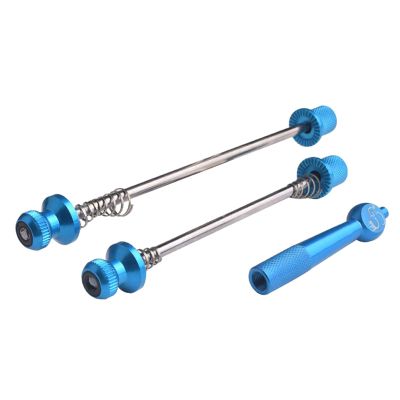BARMI 1 Pair Compatible with MTB Bike Hub Quick Release Anti-Theft Skewers Front Rear Lightweight Rods,Perfect Bike Accessories Blue