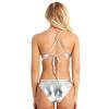 DINGGUANGHE-CUP Men's Thongs, Briefs Female Shiny Bikini Suit Becahwear Strappy Crop Top Briefs Underwear Lingerie Set (Color : Gold, Size : X-Large) view 3