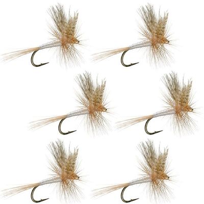 The Fly Fishing Place Light Cahill Classic Trout Dry Fly Fishing Flies - Set of 6 Flies Size 12