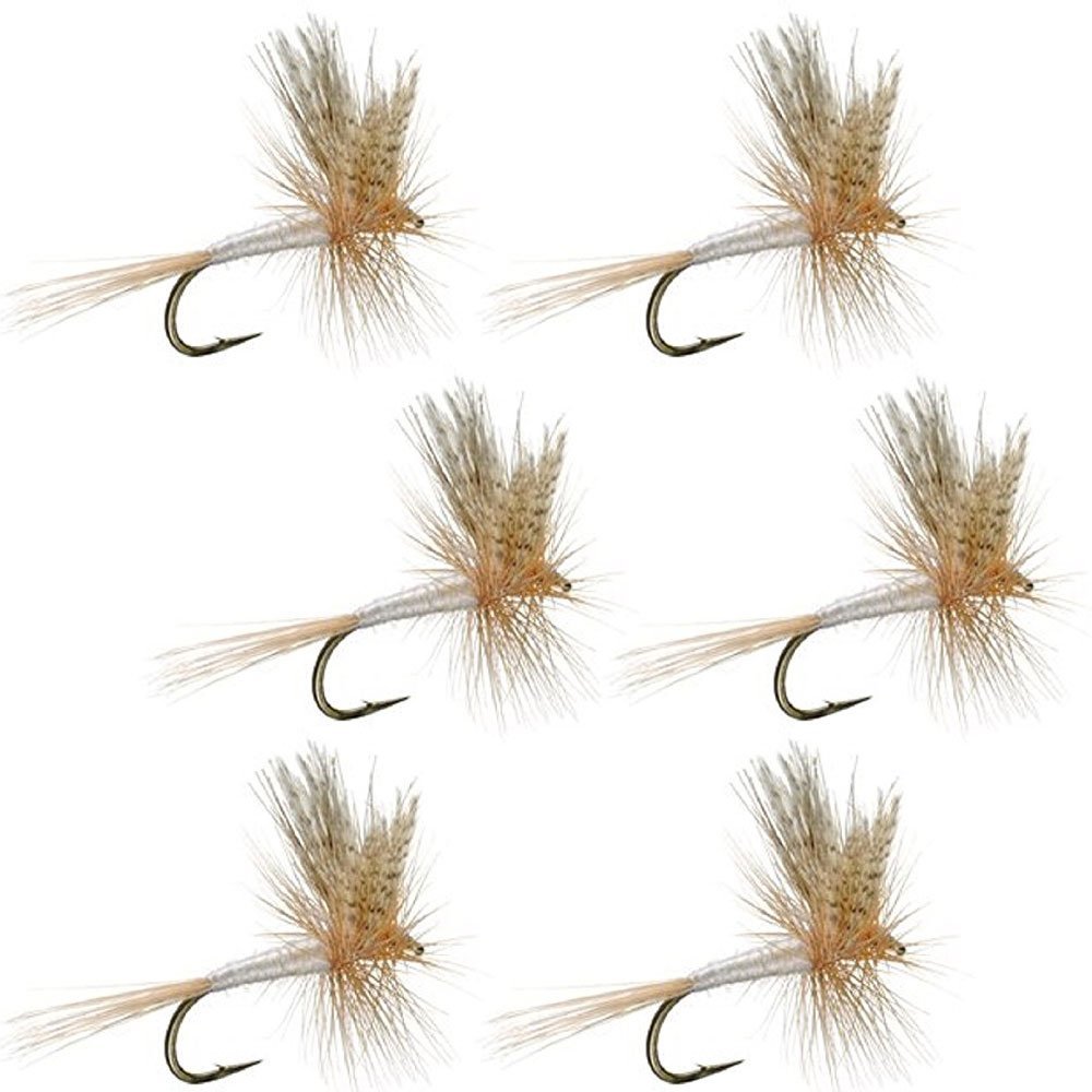 The Fly Fishing Place Light Cahill Classic Trout Dry Fly Fishing Flies - Set of 6 Flies Size 12