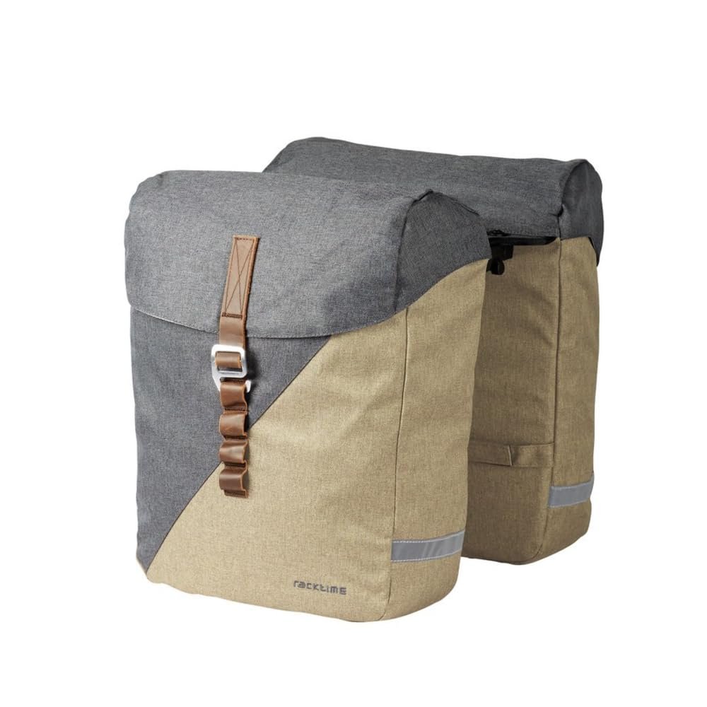 Racktime Tubus Carrier Systems GmbH Unisex - Adult System Heda 2.0 Pannier Rack Bags, Sand/Grey, One Size