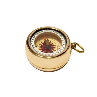 A.A.Nauticals - 2 Inch Brass Pocket Compass - Handmade Nautical Antique Vintage Reproduction - Rustic Decor and Gift Item (Golden - Polished Brass)