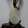 2.4" China Certified Nature Yellow Dragon Jade Auspicious Tiger and Lotus Hand Carved Necklace Pendants 2353 view 4