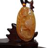 2.2" China Certified Nature Yellow Dragon Jade Wealth Crane and Crab Hand Carved Necklace Pendants 2344 view 1