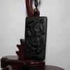 2.2" China Certified Nature Black Obsidian Jade Fortune Pixiu Hand Made Necklace Pendant 8987 view 2