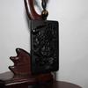 2.2" China Certified Nature Black Obsidian Jade Fortune Pixiu Hand Made Necklace Pendant 8987 view 3