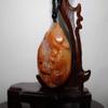 2" China Certified Nature Yellow Dragon Jade Auspicious Tiger and Lotus Hand Carved Necklace Pendants 2346 view 3