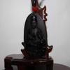 2.2" China Certified Nature Black Obsidian Jade Blessing Kwan-yin Hand Made Necklace Pendant 8973 view 3