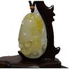 2.1" China Certified Nature Yellow Dragon Jade Fortue Rat and Coin Hand Carved Necklace Pendants 2366 view 1