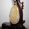 2.1" China Certified Nature Yellow Dragon Jade Fortue Rat and Coin Hand Carved Necklace Pendants 2366 view 3