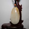 2.1" China Certified Nature Yellow Dragon Jade Fortue Rat and Coin Hand Carved Necklace Pendants 2366 view 4