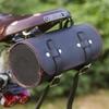 London Craftwork Classic Saddle/Handlebar Round Bag Genuine Leather BLACK/RED For Bike Tools ROL-BL-RED view 2