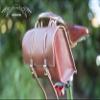 London Craftwork Large Bicycle Leather Bag Saddle/Handlebar/Frame Bag in CHERRY BROWN LEATHER Classic Bag XL-CHER view 4