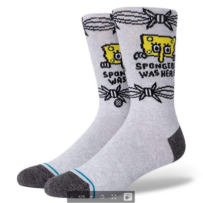 Stance Bob Was Here Heather Grey SM (US Men's Shoe 3-5.5, Women's Shoe 5-7.5)