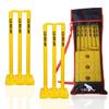 GRS Heavy Plastic Wicket - Set of 2 (6 Wicket, 4 Bails (Gulli), 2 Base and Attractive Bag -Yellow view 1