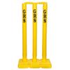 GRS Heavy Plastic Wicket - Set of 2 (6 Wicket, 4 Bails (Gulli), 2 Base and Attractive Bag -Yellow view 2