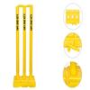 GRS Heavy Plastic Wicket - Set of 2 (6 Wicket, 4 Bails (Gulli), 2 Base and Attractive Bag -Yellow view 4