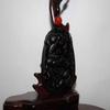 2.3" China Certified Nature Black Obsidian Jade Double Fortune Pixiu Hand Made Necklace Pendant 8986 view 2