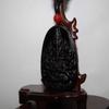 2.4" China Certified Nature Black Obsidian Jade Thousand-Hand Bodhisattva Hand Made Necklace Pendant 8965 view 3