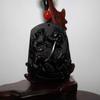 2" China Certified Nature Black Obsidian Jade Fortune Kylin Hand Made Necklace Pendant 8964 view 2