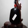 2" China Certified Nature Black Obsidian Jade Fortune Kylin Hand Made Necklace Pendant 8964 view 4