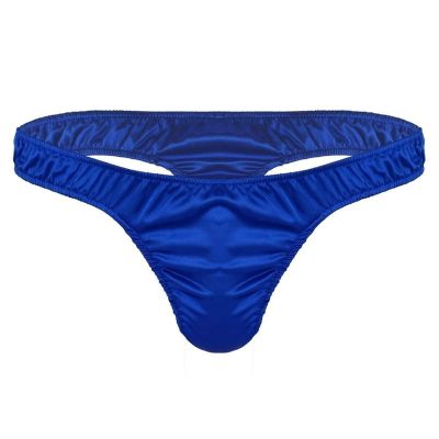 DINGGUANGHE-CUP Men's Thongs, Briefs Men Bikini Briefs Underwear Pouch Mesh Shorts Openwork Underpants for Swimming (Color : Blue, Size : X-Large)
