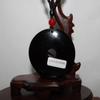 2" China Certified Nature Black Obsidian Jade Happy Dragon and Phoenix Hand Made Necklace Pendant 8980 view 4