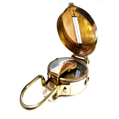 A.A.Nauticals Vintage Nautical Maritime Patina Engineering Lensatic Brass Pocket Compass( Golden, 2 Inch )