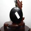 1.8" China Certified Nature Black Obsidian Jade Wealth Double Pixiu Hand Made Necklace Pendant 8982 view 4