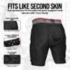 Exxact Sports Elite 5-Pad Adult Football Girdle for Men with Cup Pocket, Padded Compression Shorts with Integrated Hip, Thigh, Tailbone Pads, Men's Girdle Football (AS, Black) view 4