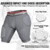 Exxact Sports Elite 5-Pad Adult Football Girdle for Men with Cup Pocket, Padded Compression Shorts with Integrated Hip, Thigh, Tailbone Pads, Men's Girdle Football (A3XL, Gray) view 3