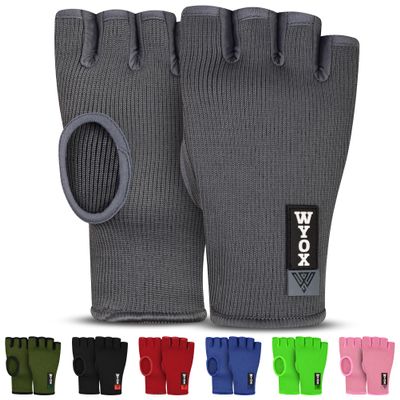 WYOX Hand Wraps Inner Gloves for Kickboxing, Hand Protection for Punching Bag Boxing Glove Liners, Muay Thai, Speed Bag Gloves, Wrist Wrap Training Gloves for Under Mitts & Elasticated