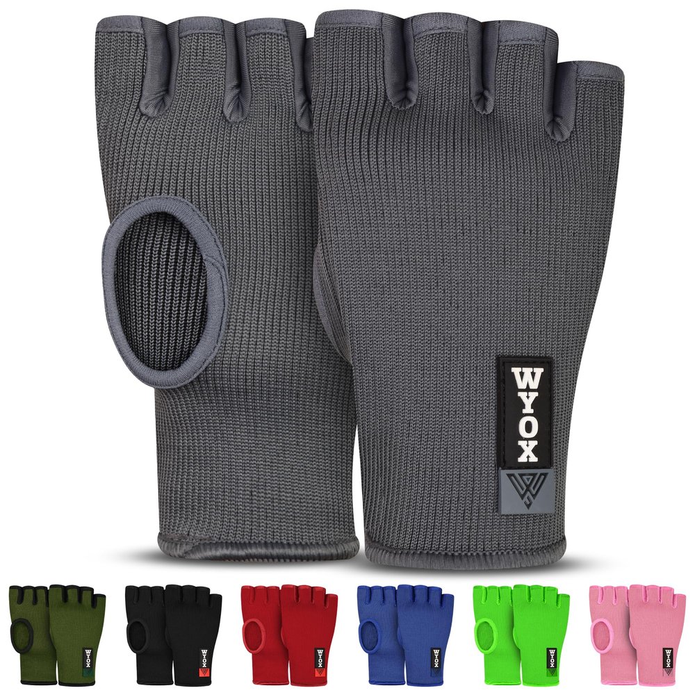 WYOX Hand Wraps Inner Gloves for Kickboxing, Hand Protection for Punching Bag Boxing Glove Liners, Muay Thai, Speed Bag Gloves, Wrist Wrap Training Gloves for Under Mitts & Elasticated