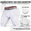 Exxact Sports Elite 5-Pad Adult Football Girdle for Men with Cup Pocket, Padded Compression Shorts with Integrated Hip, Thigh, Tailbone Pads, Men's Girdle Football (AL, White) view 3