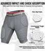 Exxact Sports Elite 5-Pad Adult Football Girdle for Men with Cup Pocket, Padded Compression Shorts with Integrated Hip, Thigh, Tailbone Pads, Men's Girdle Football (AS, Gray) view 3