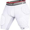 Exxact Sports Elite 5-Pad Adult Football Girdle for Men with Cup Pocket, Padded Compression Shorts with Integrated Hip, Thigh, Tailbone Pads, Men's Girdle Football (AXL, White) view 1