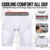 Exxact Sports Elite 5-Pad Adult Football Girdle for Men with Cup Pocket, Padded Compression Shorts with Integrated Hip, Thigh, Tailbone Pads, Men's Girdle Football (AXL, White) view 2