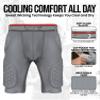 Exxact Sports Elite 5-Pad Adult Football Girdle for Men with Cup Pocket, Padded Compression Shorts with Integrated Hip, Thigh, Tailbone Pads, Men's Girdle Football (AL, Gray) view 2