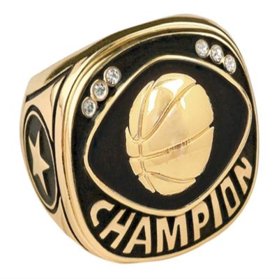 Express Medals Champion Basketball Trophy Ring in Sizes 6 to 15 with Award Display Stand Case and Neck Display Ball Style Chain 14
