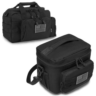 DBTAC Tactical Gun Case Bag Small (Black) + Tactical Lunch Bag (Black), Durable Material with adjustable shoulder strap, Multi-functional Design