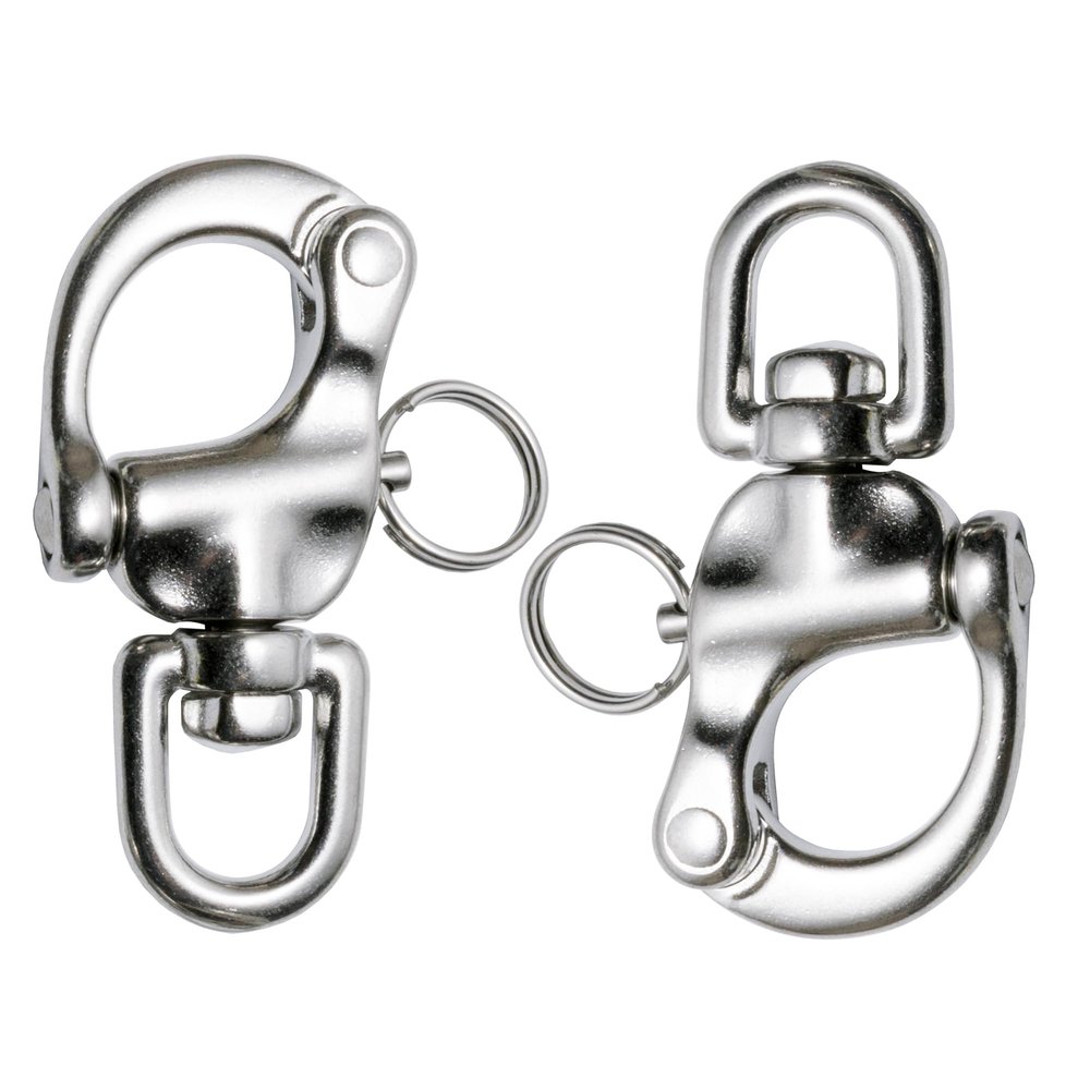 SUNOOM 316 Stainless Steel Quick Release Snap Shackle,Swivel Shackle Snap Hook,Marine Boat Shackles for Rigging, Pack of 2