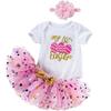 AGQT Baby Girls 1st Easter Skirt Set Polka Dot Short Sleeve 3Pcs Big Eggs Bodysuit With Lace Skirt and Headband Size 6-12 Months(73) view 1