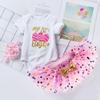 AGQT Baby Girls 1st Easter Skirt Set Polka Dot Short Sleeve 3Pcs Big Eggs Bodysuit With Lace Skirt and Headband Size 6-12 Months(73) view 2