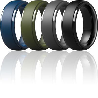 ThunderFit Silicone Mens Wedding Rings, 10mm Wide 2.5mm Thick Rubber Wedding Bands-Variety Multipack 1-7